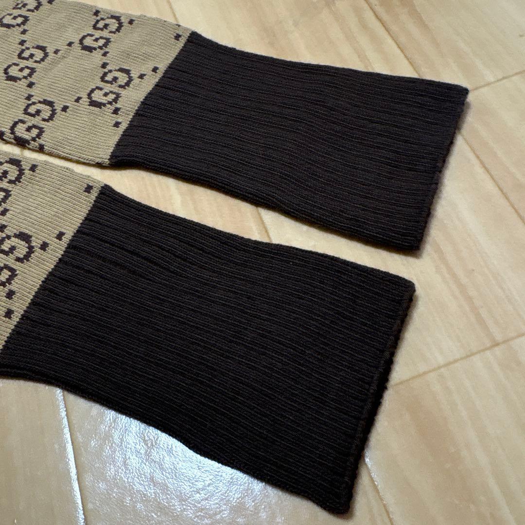 GUCCI GGロゴソックス ベージュ/ブラウン