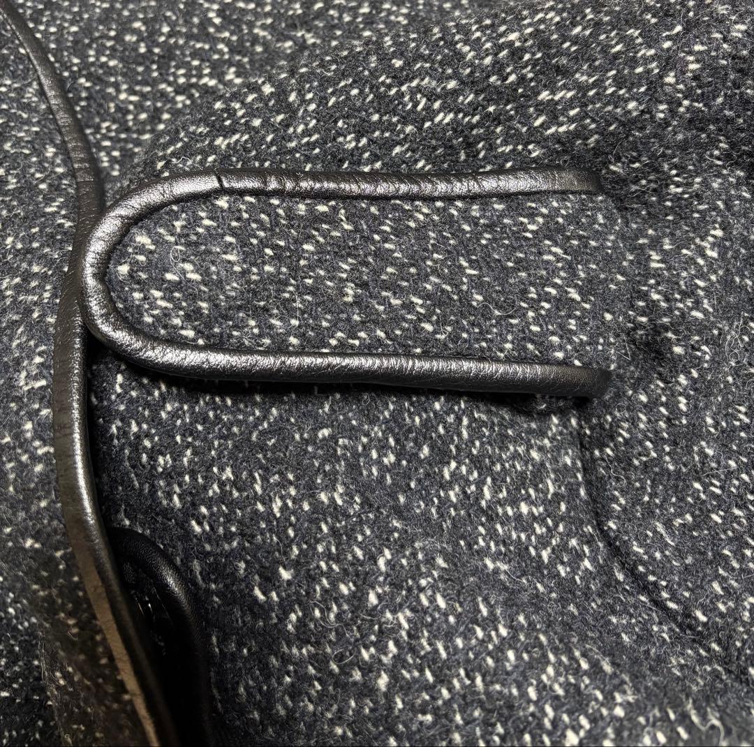 美品 ヨウジヤマモト 裁ち切り仕様コート 金属ホックボタン ネップ