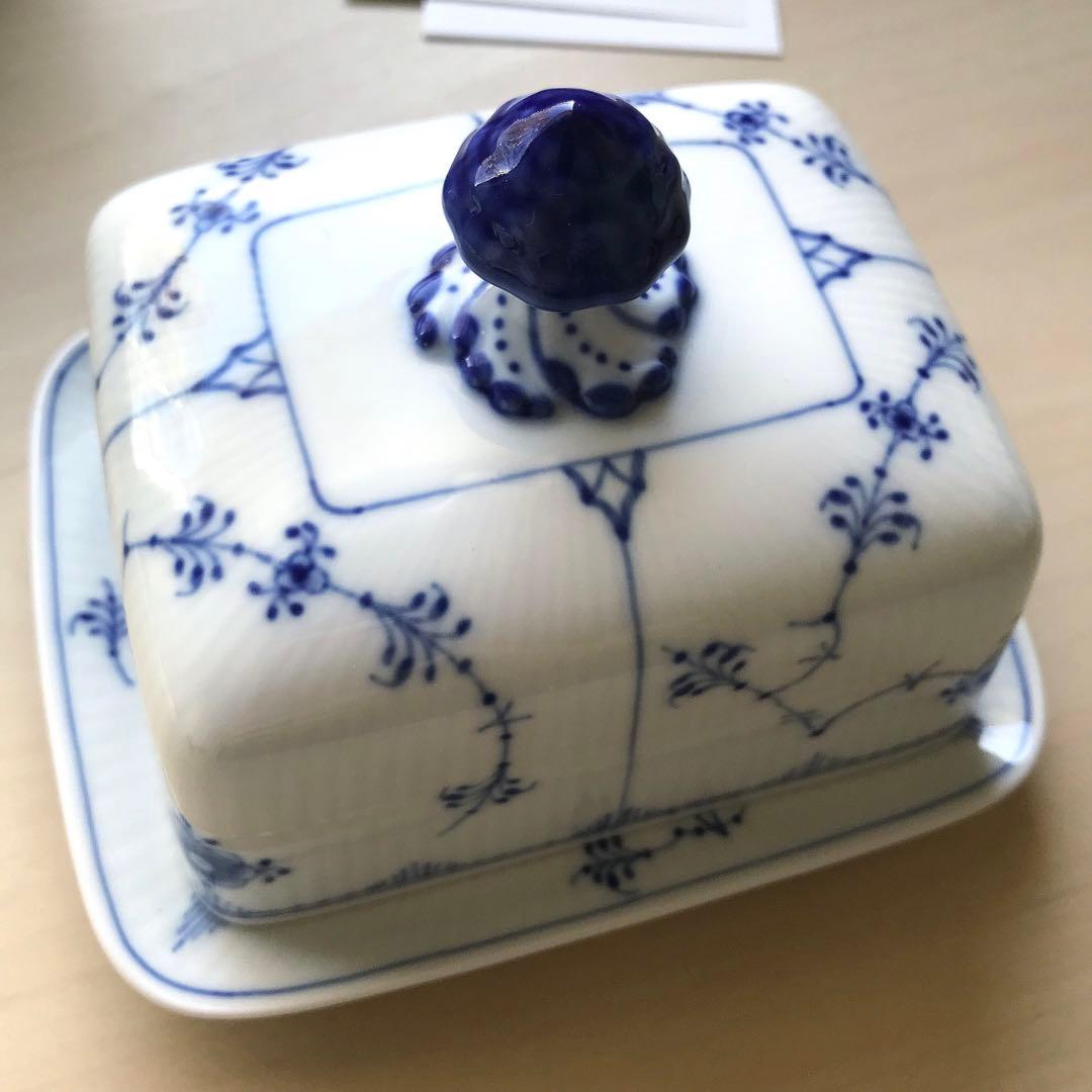 【新品】ロイヤルコペンハーゲン ブルーフルーテッドプレイン バターディッシュ