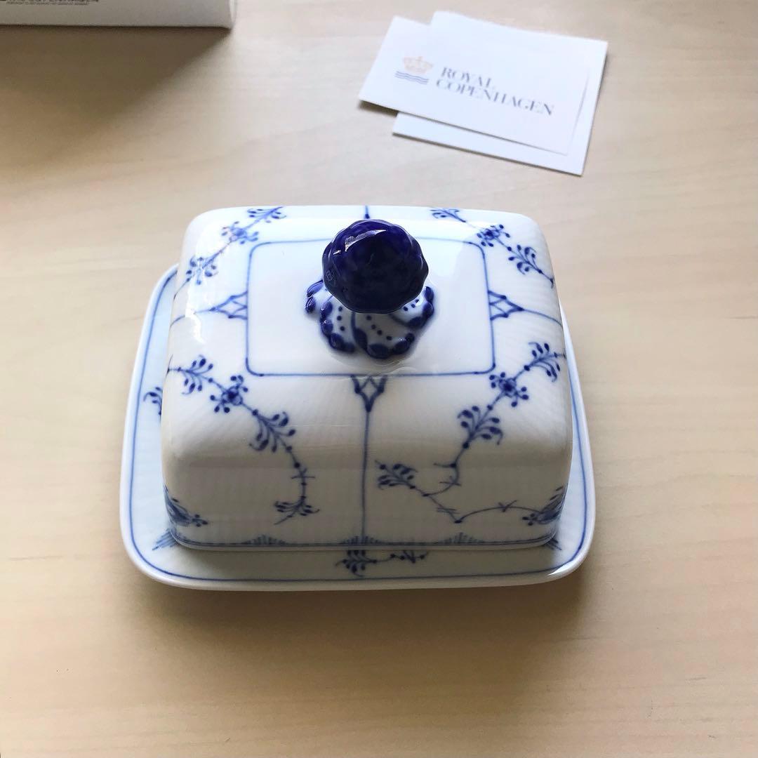 【新品】ロイヤルコペンハーゲン ブルーフルーテッドプレイン バターディッシュ