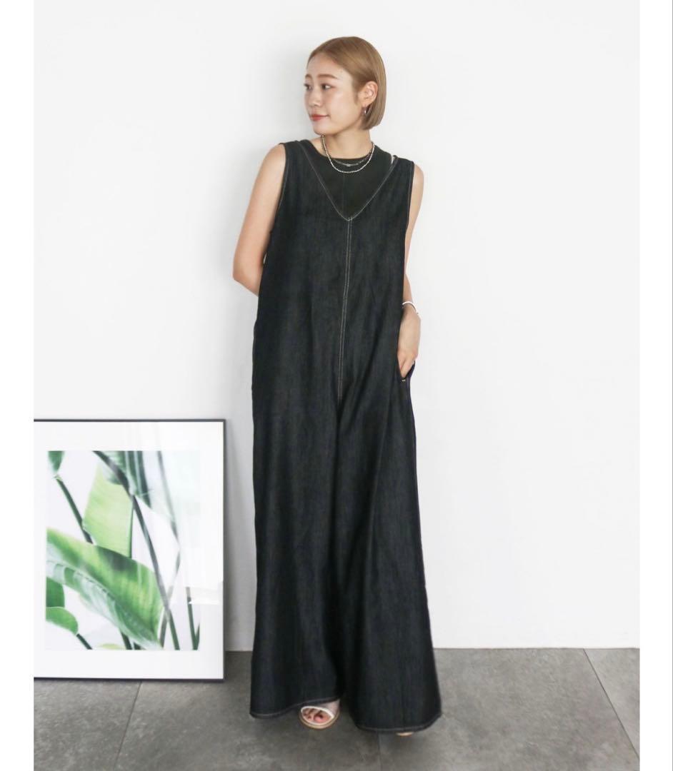 【ジュン】バックオープンデニムサロペット