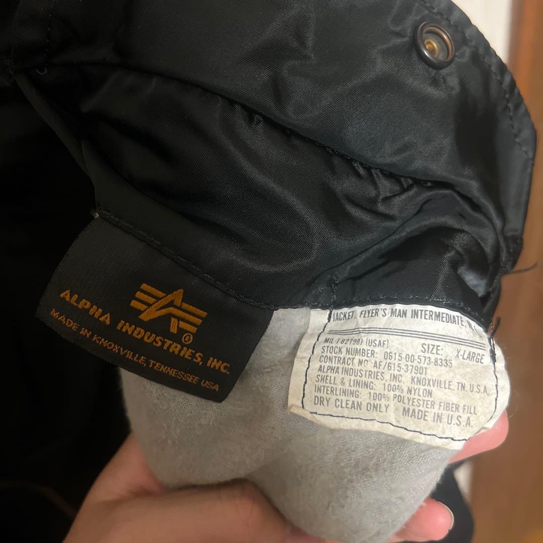 【希少・USA製】ALPHA アルファ MA-1 フライトジャケット XL 黒