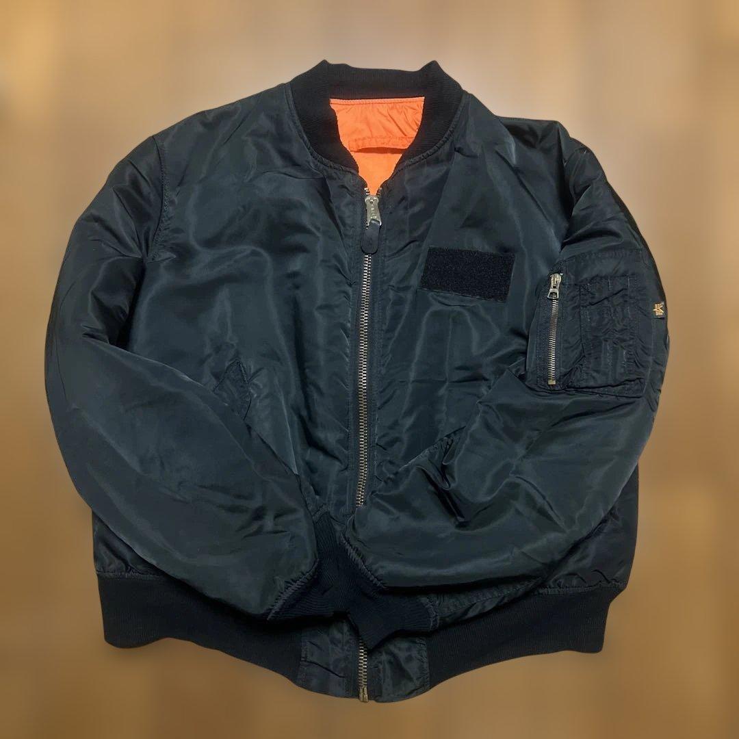 【希少・USA製】ALPHA アルファ MA-1 フライトジャケット XL 黒