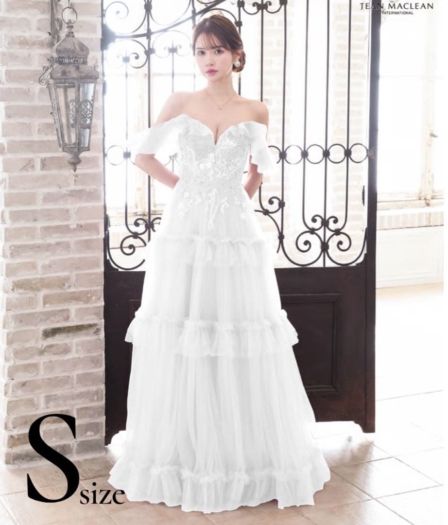 【JEAN MACLEAN】バースデードレス ロング 白 オフショル S