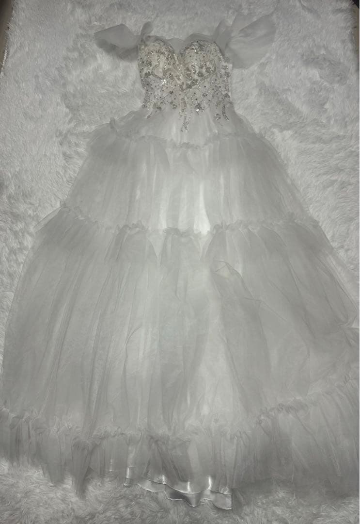 【JEAN MACLEAN】バースデードレス ロング 白 オフショル S