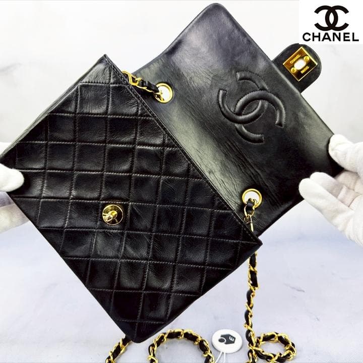 【鑑定済み・超美品】CHANEL ミニ マトラッセ20 黒 シングルチェーン