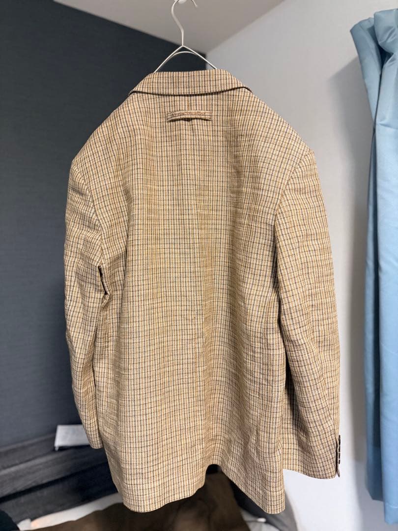 acne studious グレンチェックシングルブレスト テーラードジャケット