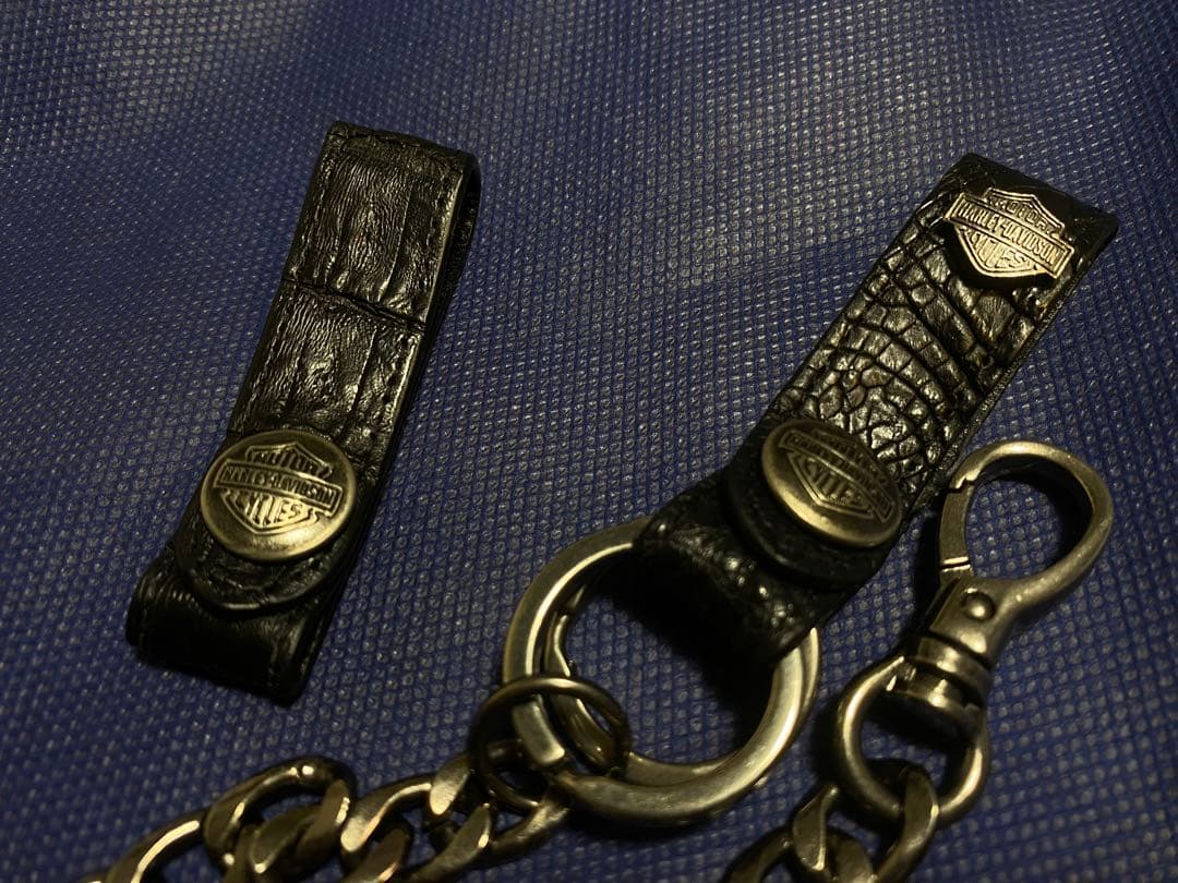 ハーレーダビッドソン/ウォレットチェーン/ワニ革/本革/ビンテージ/USA製