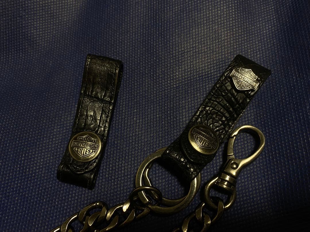 ハーレーダビッドソン/ウォレットチェーン/ワニ革/本革/ビンテージ/USA製