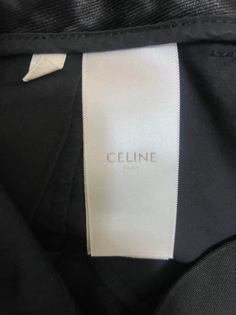 celine スラックス　ウールギャバジン　クラシック　ワンタック　ストレート