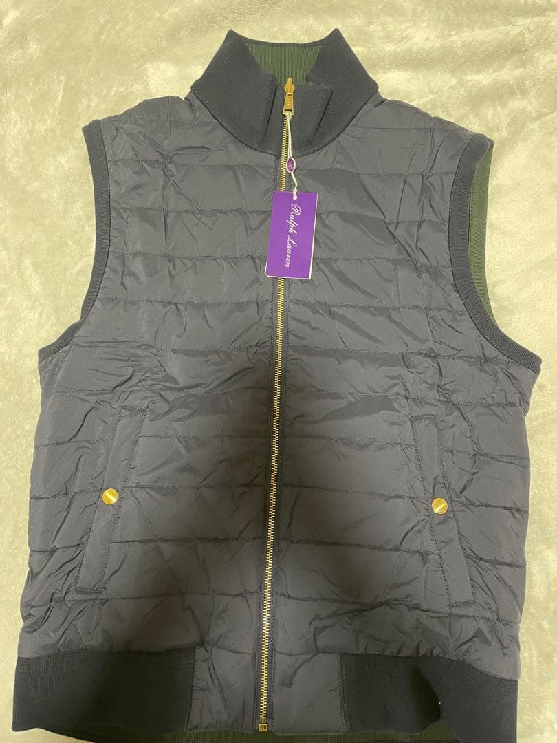 ラルフローレンパープルレーベル キルティングダウンベスト リバーシブル