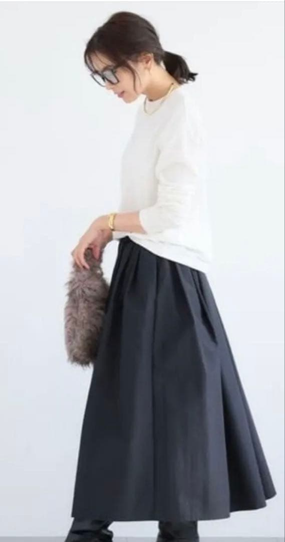 ホワイト 長袖 カットソー裏起毛マシュマロT／マシンウォッシャブル　バンヤード