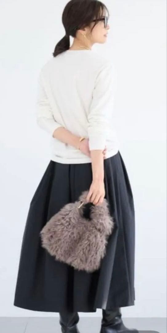 ホワイト 長袖 カットソー裏起毛マシュマロT／マシンウォッシャブル　バンヤード