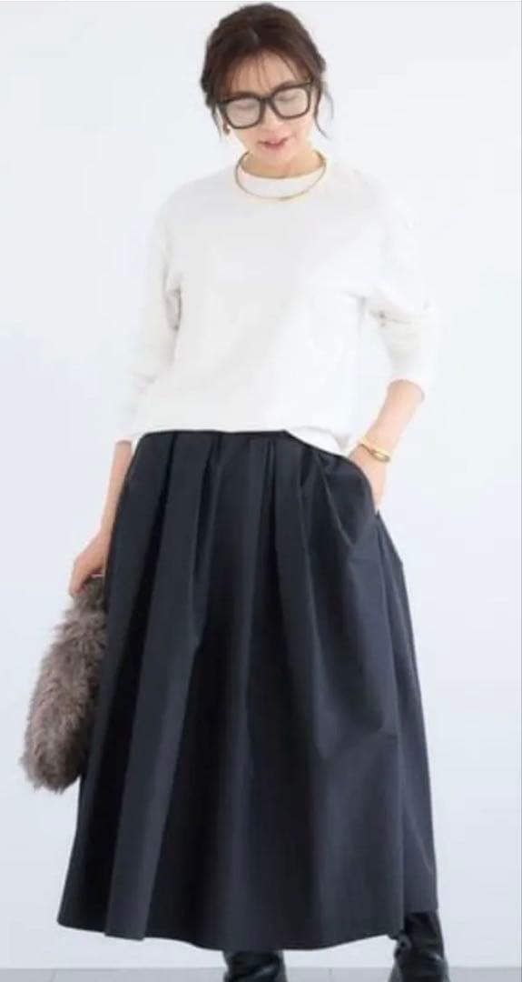 ホワイト 長袖 カットソー裏起毛マシュマロT／マシンウォッシャブル　バンヤード