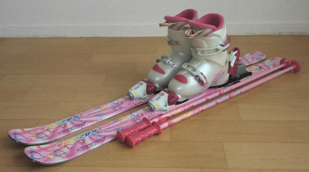 ■■送料無料■KAZAMA■子供用スキー4点セット■106/21■WAX済■■