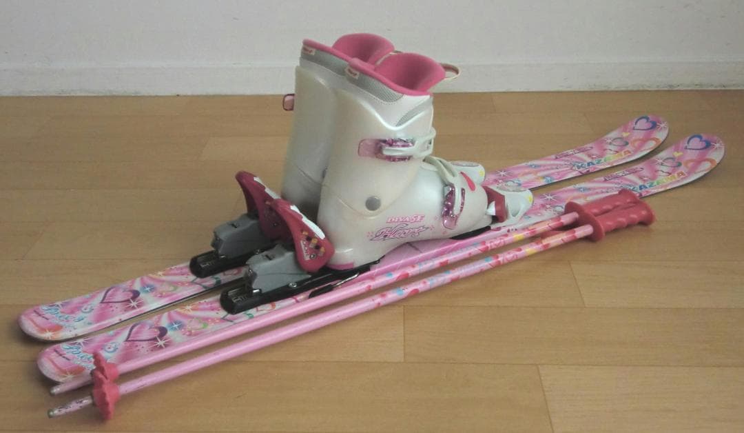 ■■送料無料■KAZAMA■子供用スキー4点セット■106/21■WAX済■■