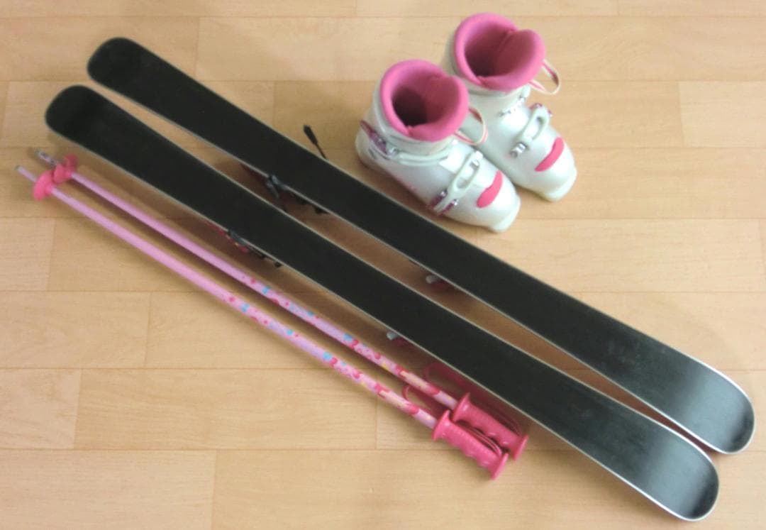 ■■送料無料■KAZAMA■子供用スキー4点セット■106/21■WAX済■■