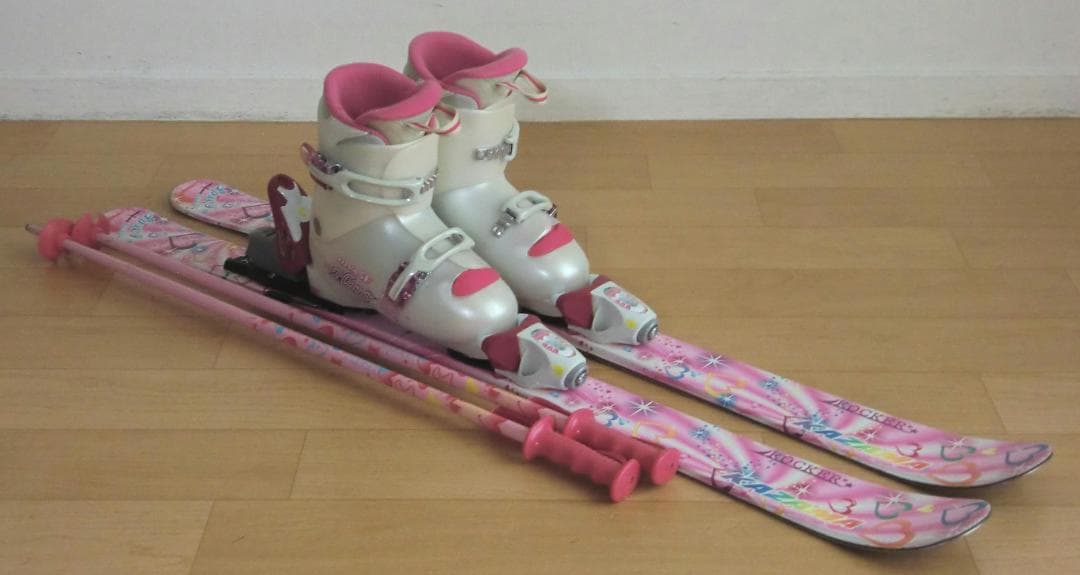 ■■送料無料■KAZAMA■子供用スキー4点セット■106/21■WAX済■■