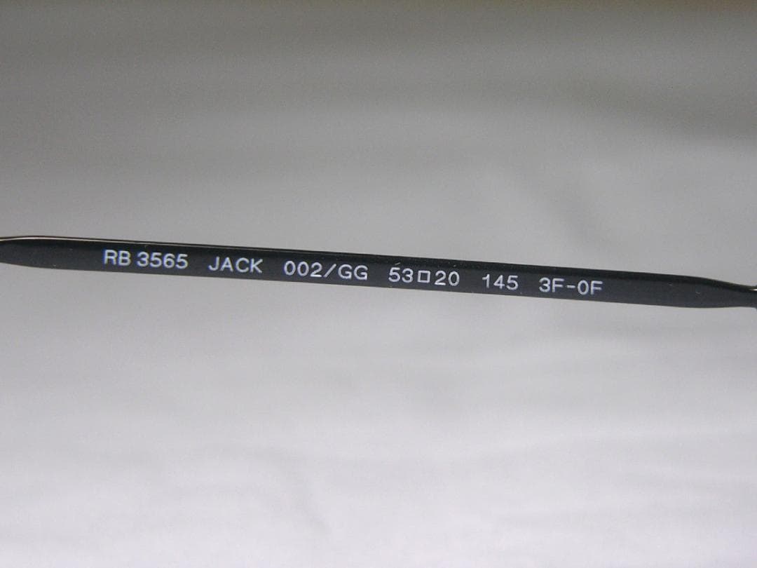 美品 調光レンズ レイバンサングラスRB3565 002/GG ジャック ブラッ