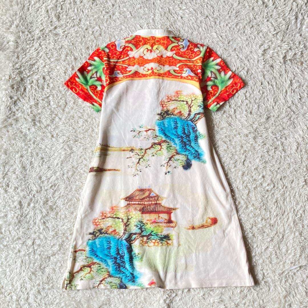 ヴィヴィアンタム VIVIENNE TAM 桃源郷襟付きコットンワンピース