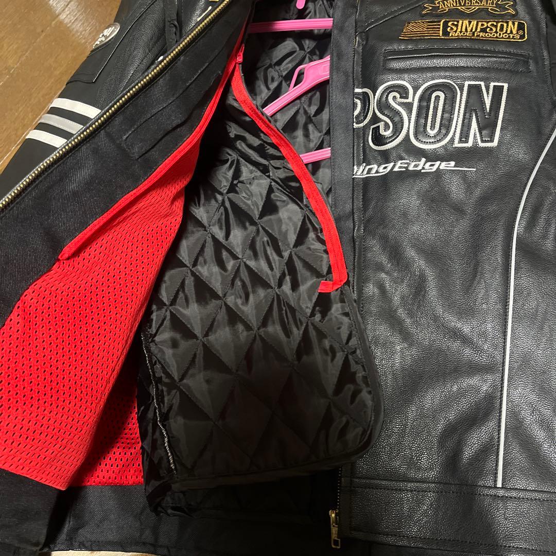 値下げSIMSON 春秋冬用PUレザー バイクジャケット L新品