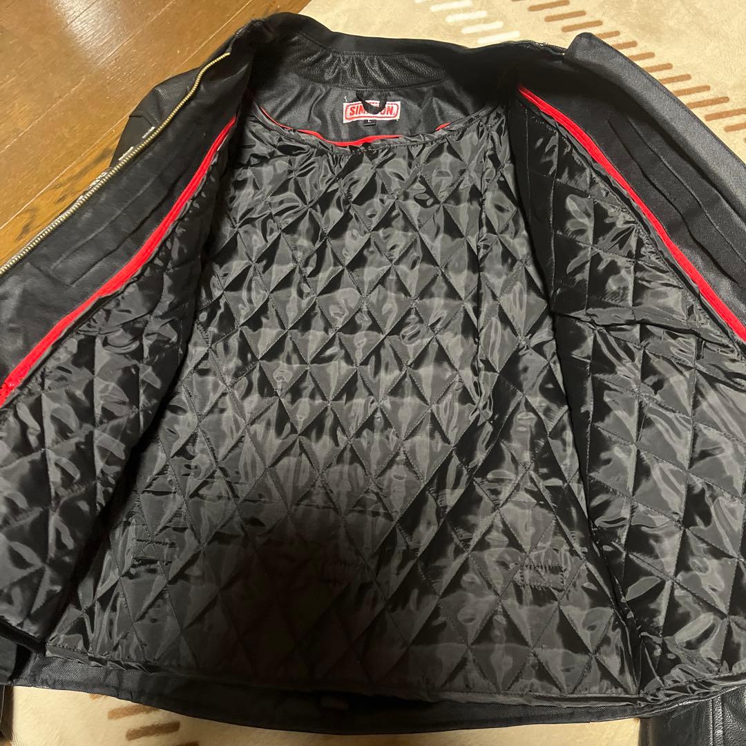 値下げSIMSON 春秋冬用PUレザー バイクジャケット L新品