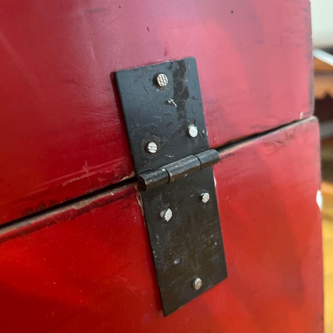 アンティーク　長持　中国家具　赤の木製箱