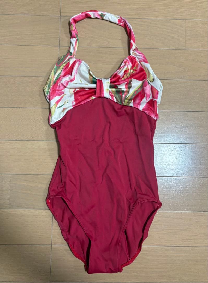 stina 花柄レオタード 赤 Pサイズ