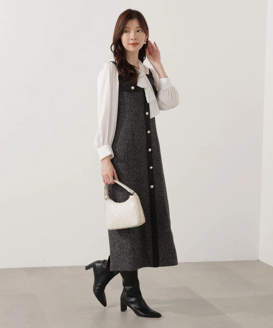 新品♡ツイードロングワンピース2025AW