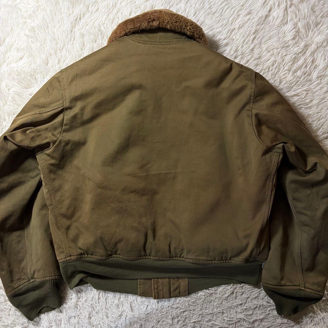 【雰囲気抜群】フライトジャケット　B-15 襟ボア　カーキ　40