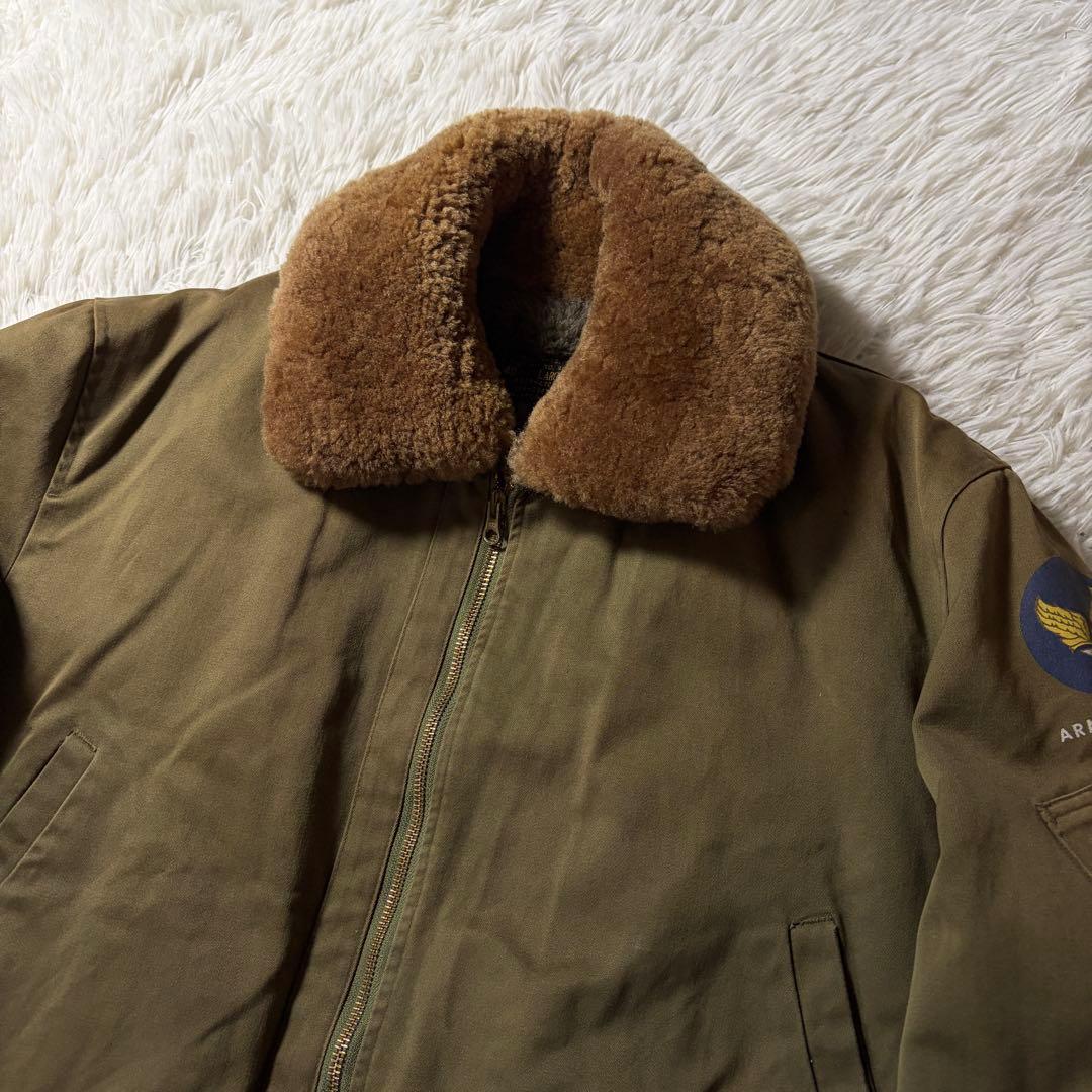 【雰囲気抜群】フライトジャケット　B-15 襟ボア　カーキ　40