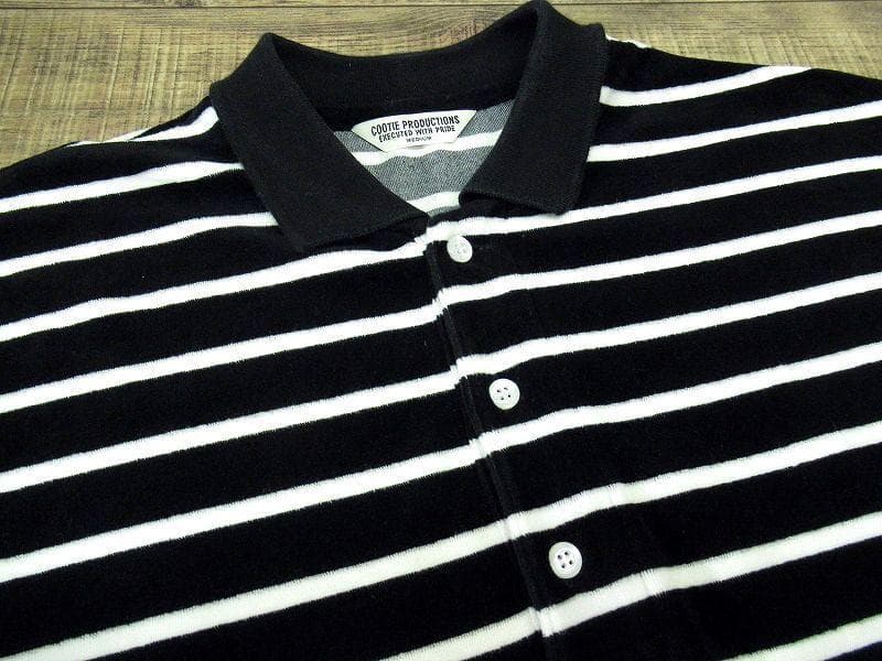 専用　21AW クーティー ベロア ボーダー ポロシャツ リラックスフィット M