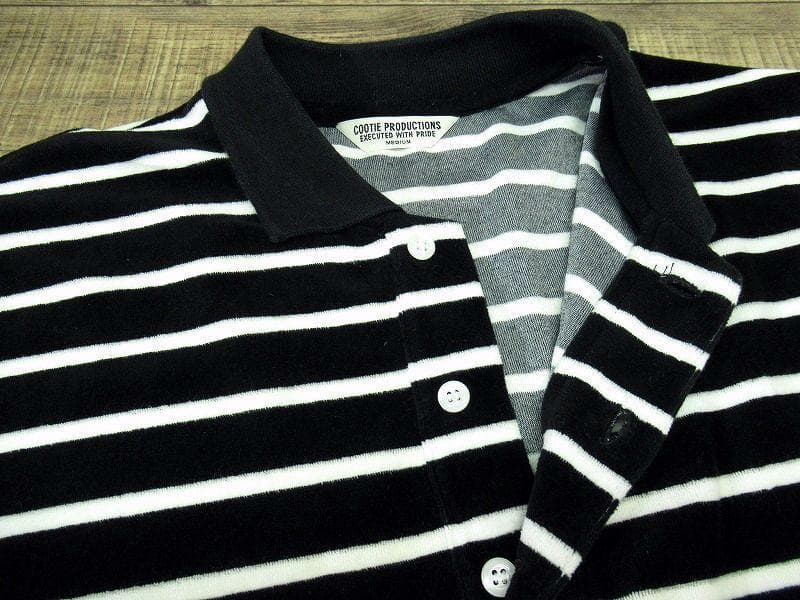 専用　21AW クーティー ベロア ボーダー ポロシャツ リラックスフィット M