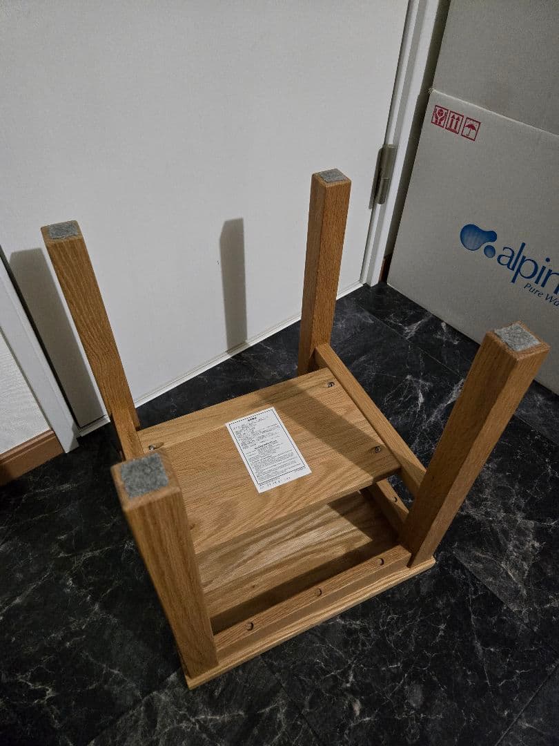 無印良品サイドテーブルベンチ 木目調 円筒形 ゴミ箱 セット