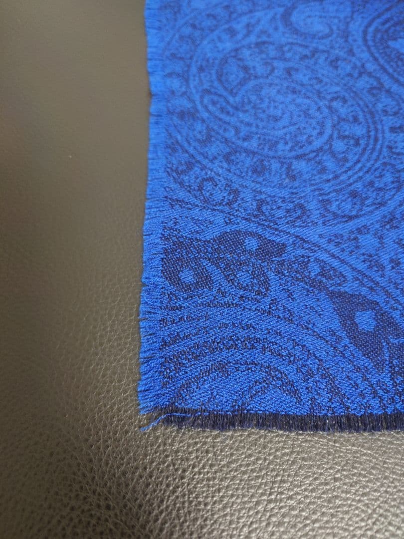 エトロ　ETRO　ストール　マフラー　ペイズリー　ネイビーブルー