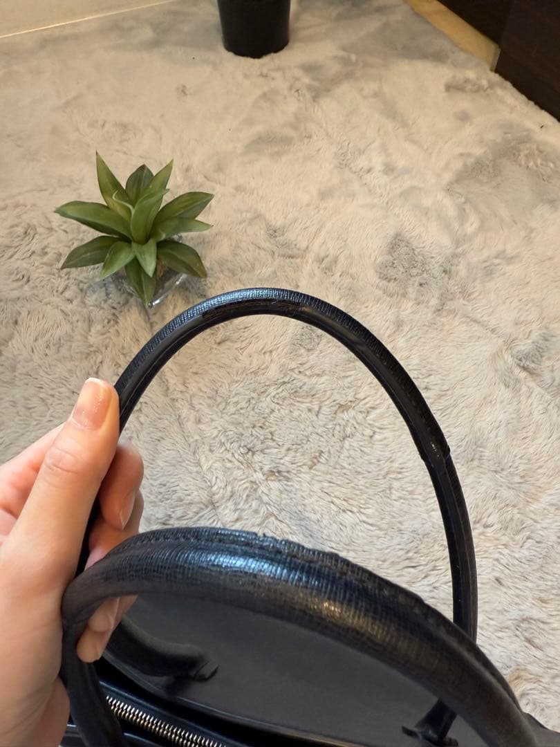 FURLA ビジネスバッグハンドバッグ トートバッグ レザー 黒　A4収納