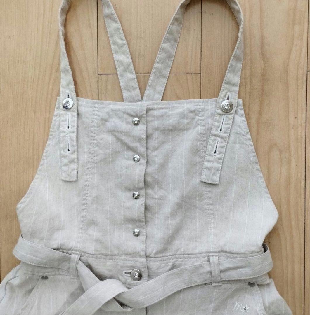 エムズグレイシー カタログ掲載麻混ストライプオーバーオール　40 ❤️70%引