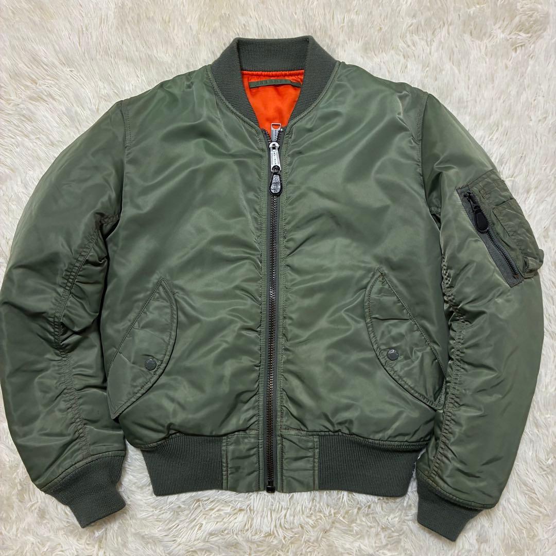 AVIREX フライトジャケット アーチロゴ コマーシャルロゴ M カーキ