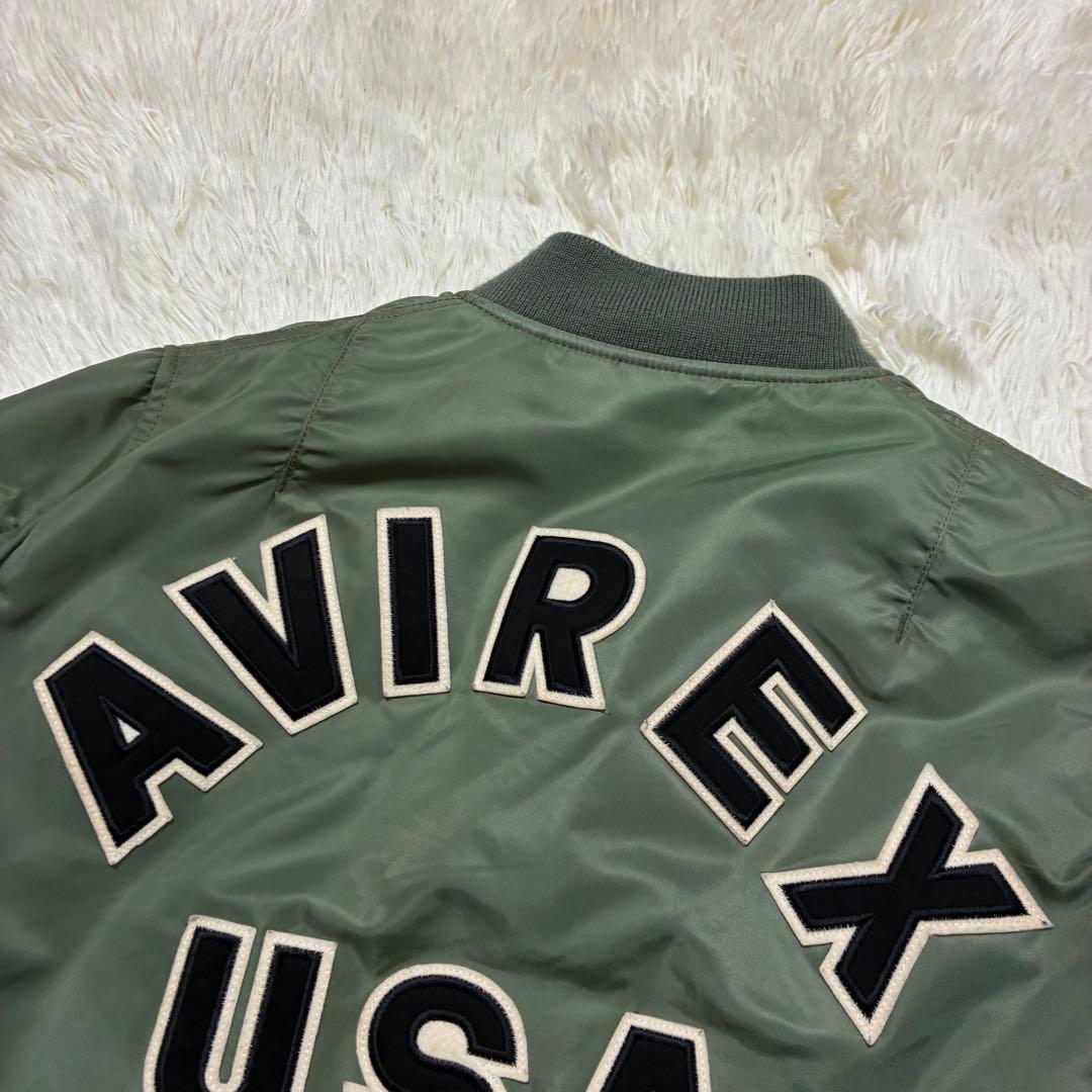 AVIREX フライトジャケット アーチロゴ コマーシャルロゴ M カーキ