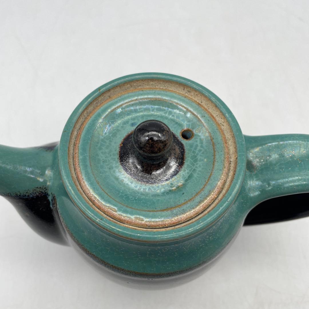 鳥取民藝　牛ノ戸焼中井窯先代　染め分け急須　陶器