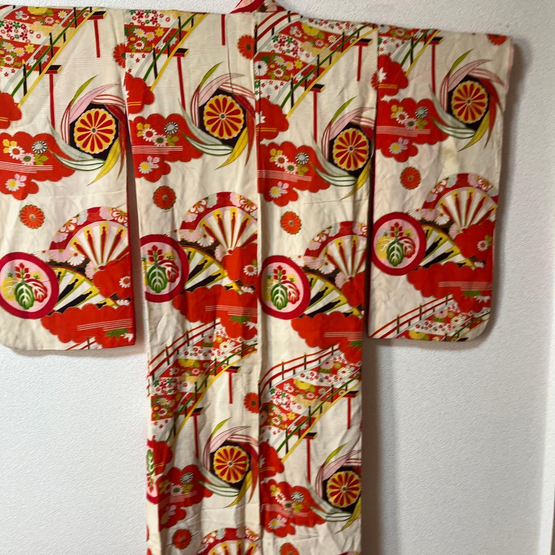 七五三　7歳　女の子　着物　アンティーク　正絹　着物セット