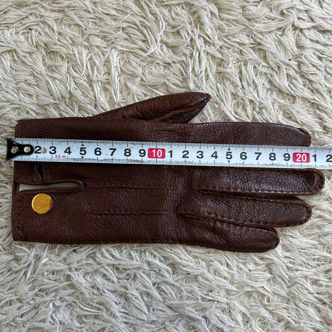 【美品】エルメス 手袋 セリエ レザー グローブ ブラウン レディース 表記7