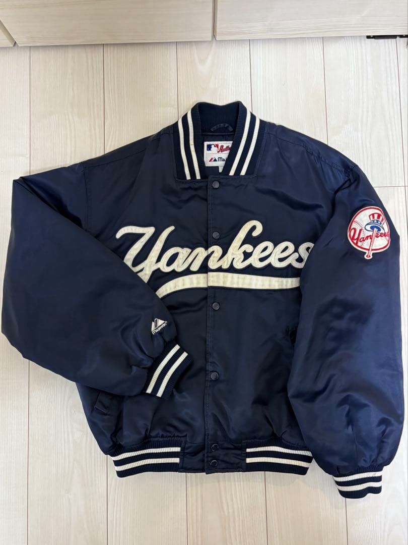 90s スターター ヤンキース スタジャン 右肩パッチ グレー M