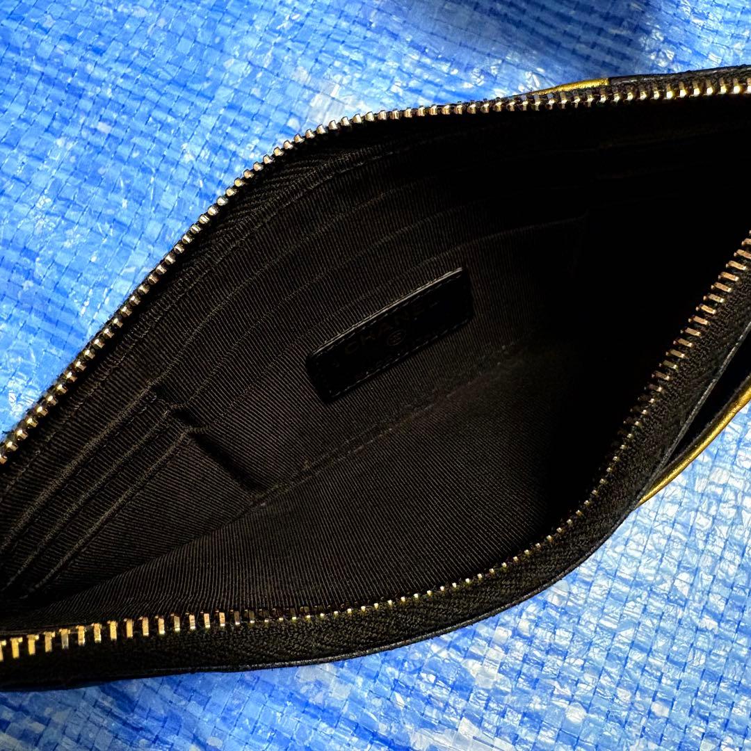 CHANEL⬛︎ウォレット⬛︎長財布⬛︎クロコ型押し⬛︎キルティング⬛︎レザー⬛︎ブラック