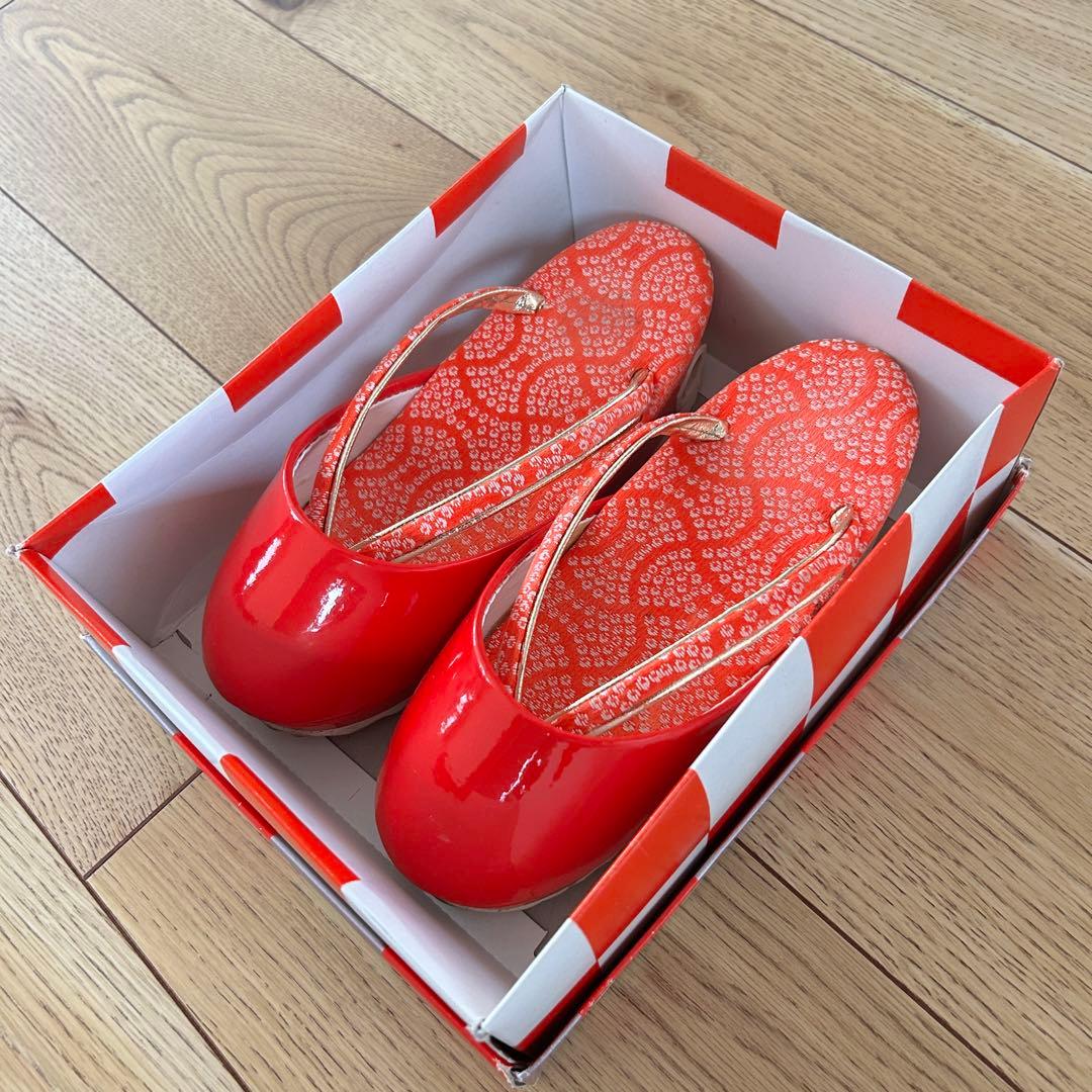 正絹　七五三 女の子7歳着物・帯セット　赤　レトロ　アンティーク