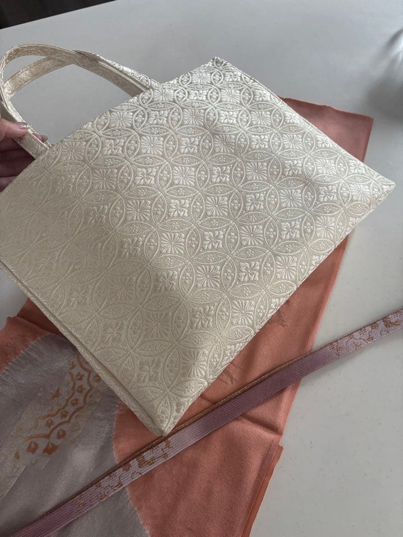 和装トート　七宝柄　訪問着等　七五三にも　A4も入ります