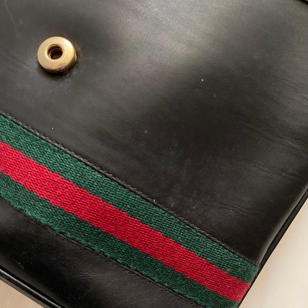 GUCCI グッチ 黒 ショルダー 肩掛け バッグ 鞄 オールドグッチ
