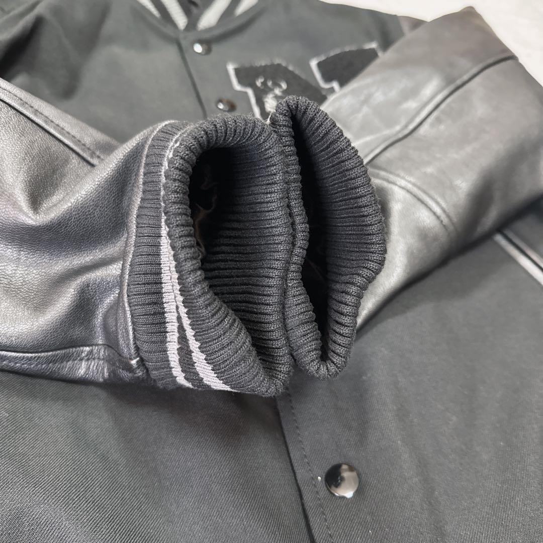 NEW ERA 本革×ウール スタジャン L ブラック 1920 プリマロフト.