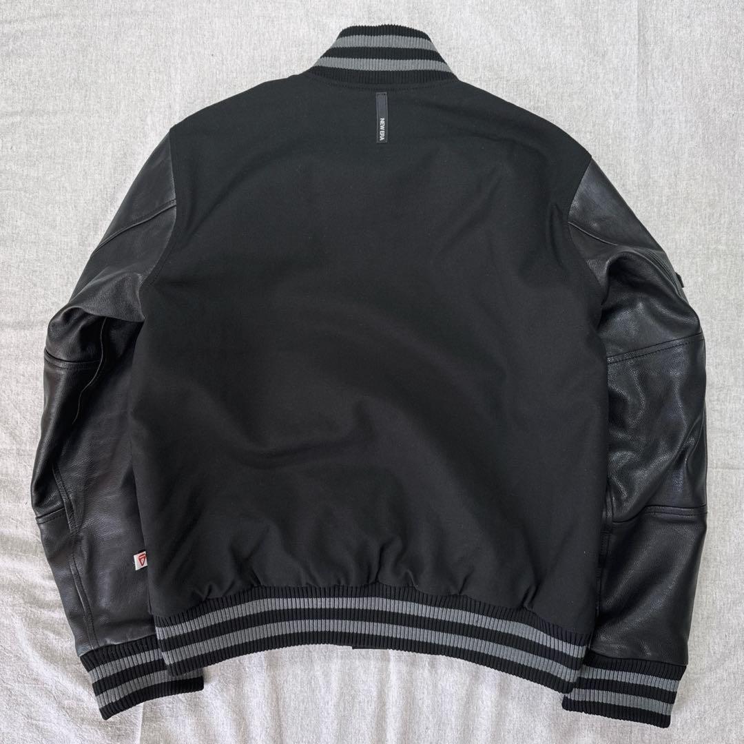 NEW ERA 本革×ウール スタジャン L ブラック 1920 プリマロフト.