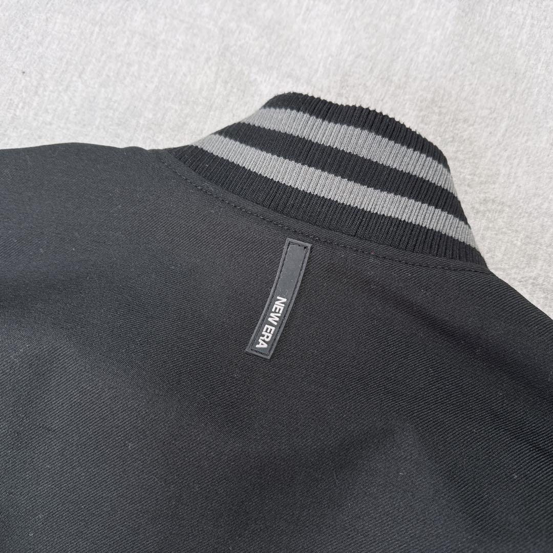 NEW ERA 本革×ウール スタジャン L ブラック 1920 プリマロフト.